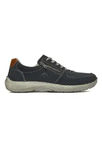 Pantofi barbati - material sintetic - albastru - inchidere cu fermoar