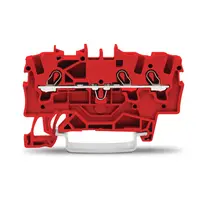 3-conductor through terminal block; 1.5 mm²; suitable for Ex e II applications; side and center marking; for DIN-rail 35 x 15 and 35 x 7.5; Push-in CAGE CLAMP®; 1,50 mm²; red