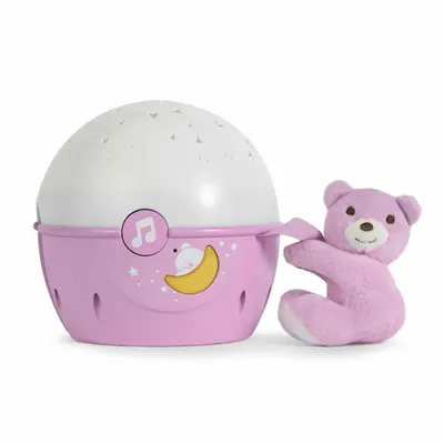 Lampa de veghe cu proietor Chicco - Ursulet, roz