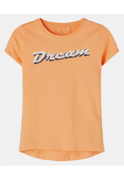 Tricou din amestec de bumbac organic cu text Vix