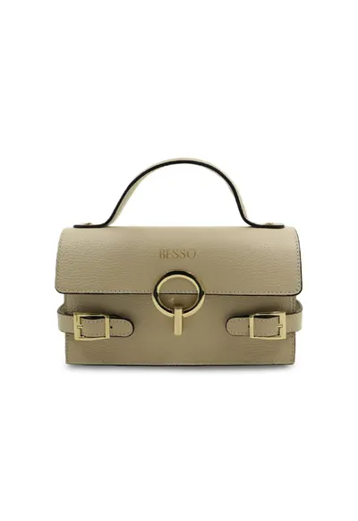 Geanta de mana din piele naturala Splendore Chic - Crem