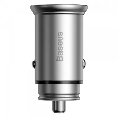 Incarcator Auto Baseus Circular Metal, 30W, 5A, 1 x USB-A - 1 x USB-C, Gri CCALL-BS0S