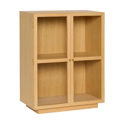 Vitrină în culoare naturală cu aspect de lemn de stejar suspendată 70x90x39 cm Mae – Hübsch
