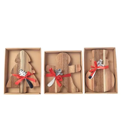 Figurine din lemn - Acacias Cheese Board - Snowman, Gingerbread Man, Tree - mai multe modele