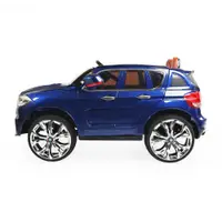 Masinuta electrica pentru copii Novokids Albastru cu Roti din Cauciuc, Display LCD cu Redare MP4 Desene sau Muzica, Scaun din Piele, Model Offroad, Baterie Performanta 12V, 2 Viteze
