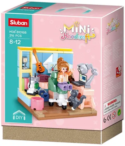 Constructor Sluban Girl's Dream - Mini Handcraft, cameră de activități, 216 piese
