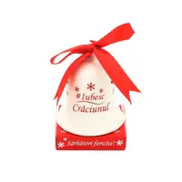 Clopoțel decorativ din ceramică - „#Iubesc Crăciunul"