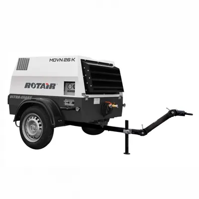 Motocompresor ROTAIR MDVN 26KEco5 2500 l/min/6.5bar Kubota tractabil santier+kit sablare/aftercooler
