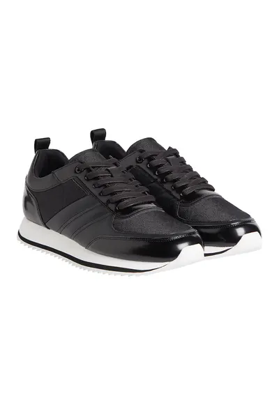 Pantofi sport cu model monograma - Negru