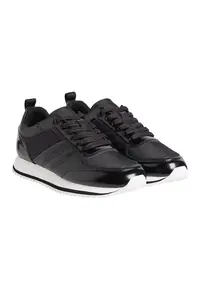 Pantofi sport cu model monograma - Negru