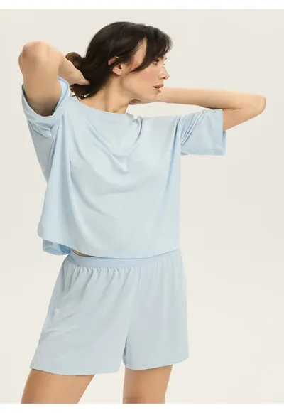 Pantaloni scurti Ruth Albastru deschis - Albastru deschis