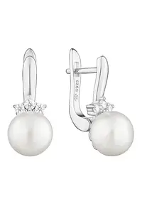 Cercei argint cu perle naturale - Crown