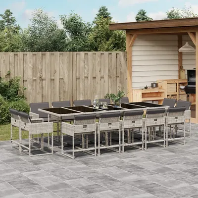 Gossi set mobilier de gradina cu perne 15 piese gri deschis poliratan