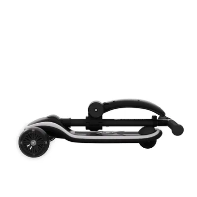 Trotineta pentru copii Kinderkraft Raket Up Black pliabila, reglabila, cu lumini Led si scaunel