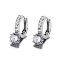 Cercei rotunzi argint 925, JW795, model elegant, placati cu rodiu