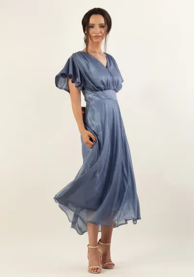 Rochie eleganta din voal cu sclipici