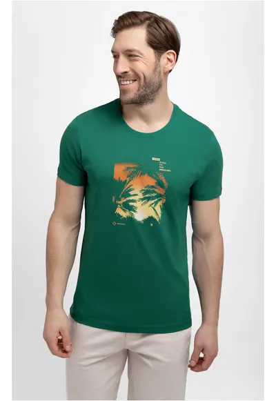 Tricou din bumbac pentru barbati T-Roam verde