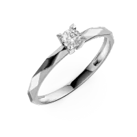 Inel de logodna din aur alb cu zirconia solitaire