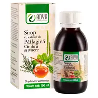 Sirop cu extract de patlagina, cimbru si miere, Adya Green Pharma | 100 ml