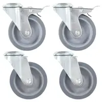 Gossi roti pivotante cu gaura pentru surub, 4 buc., 100 mm