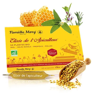 Elixir de l’Apiculteur Elixir de albine, 10 fiole x 10 ml, Famille Mary