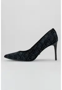 Pantofi stiletto cu aspect de catifea Rican - Negru