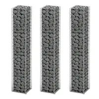 vidaXL Set gabioane, 3 buc, sârmă galvanizată, 25 x 25 x 150 cm