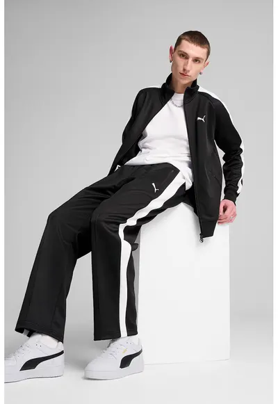Bluza de trening regular-fit cu fermoar bidirectional T7 Always On - Alb/Negru