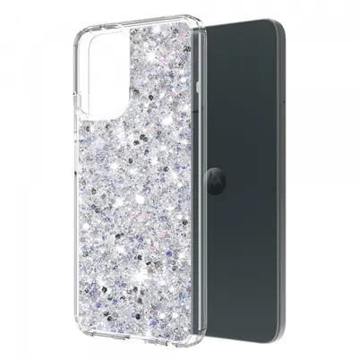 Husa pentru Motorola Moto G14, Techsuit, Sparkly Glitter, Alba