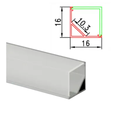 Profil Aluminiu 2m Colt 90 Grade 16x16/10.3mm