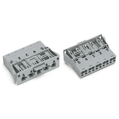 Snap-in plug; 5-pole; Cod. B; 4,00 mm²; gray