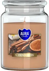 Lumânare parfumată Bispol Aura - Scorțișoară, 500 g