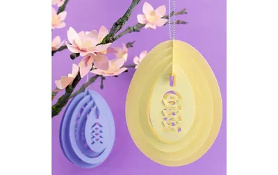 Set de 12 decorațiuni 3D în formă de ouă, pentru agățat, 11.5 x 8.5 cm