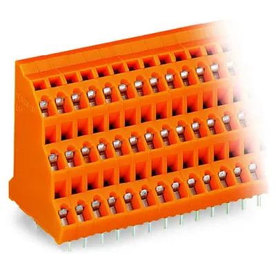 Triple-deck PCB terminal block; 2.5 mm²; Pin spacing 5.08 mm; 3 x 6-pole; CAGE CLAMP®; 2,50 mm²; orange