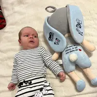 Papusa personalizata de plus Iepuras Baietel