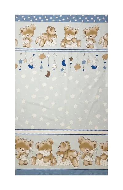 Set 2 cearceafuri din bumbac pentru saltea 120x60 cm Beberoyal BearsRabbit Albastru
