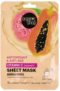 Organic Shop Mască facială pe foaie Guava &amp; Papaya, 25 g