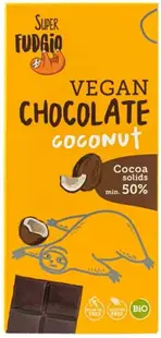 Ciocolată bio vegană fără gluten cu cocos, 80 g, Super Fudgio