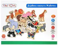 Set magneti din lemn Lelin - Animale, 25 bucati