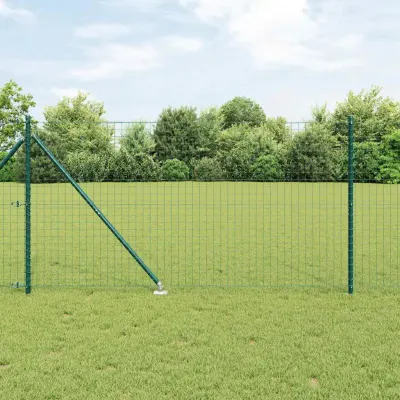 vidaXL Gard European cu Vârfuri 10 x 1,2 m Oțel cu strat de PVC Verde
