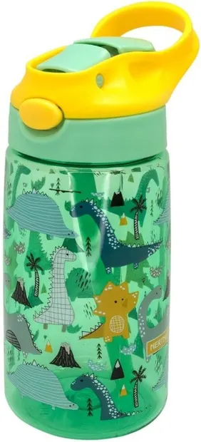 Sticlă pentru copii din tritan cu mâner Nerthus - Dinozauri, 450 ml
