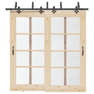 Gossi set feronerie pentru usi glisante, negru, 213,5 cm, otel