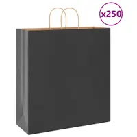 Gossi pungi de hartie 250 buc cu manere negre 45x17x48 cm