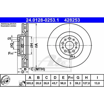 Disc frana ATE 24.0128-0253.1