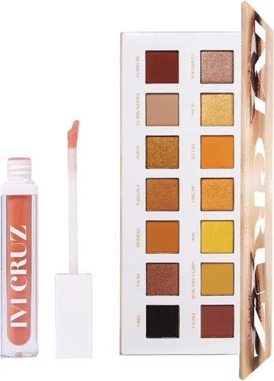 BH Cosmetics x Ivi Cruz Set - Paletă de fard de pleoape și luciu de buze, 16 + 4.8 g