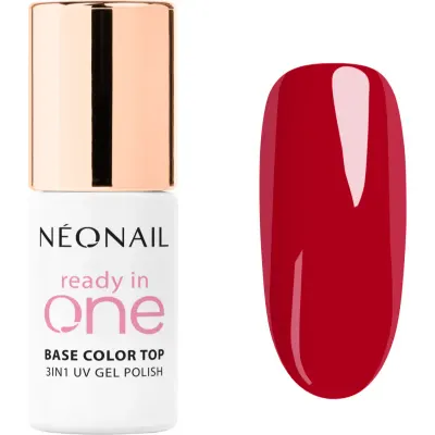 NEONAIL Ready In One 3in1 UV Gel Polish lac de unghii sub forma de gel cu pulbere de diamante culoare 12 One Berry Red 7.2 ml