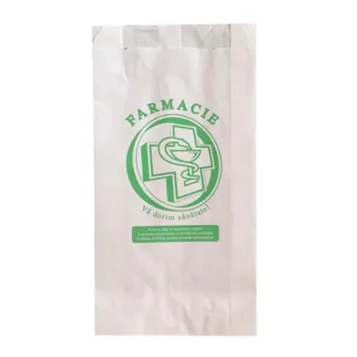 Pungi din Hartie pentru Farmacie, Model Cruce, 18 x 6.5 x 31 cm, 1000 Bucati