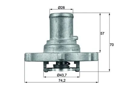 Termostat Lichid Racire (87 C) Potrivit Fiat Brava, Bravo I, Idea, Marea, Palio, Punto, Siena, Stilo, Strada; Lancia Musa, Y, Ypsilon 1.2-1.4 07.97