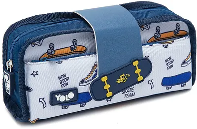 Penar școlar YOLO Flip - Skate Board, 1 fermoar