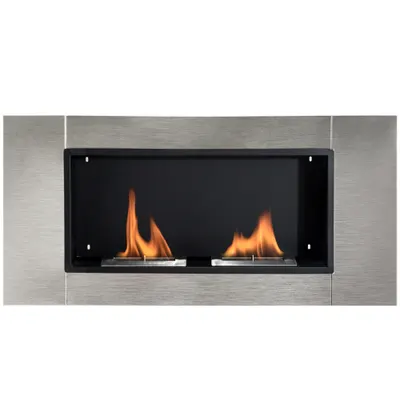 HOMCOM Semineu Bioetanol, Incalzitor de Perete cu 2 Arzătoare, aparat de incalzire 110x54x14,5cm | Aosom Romania